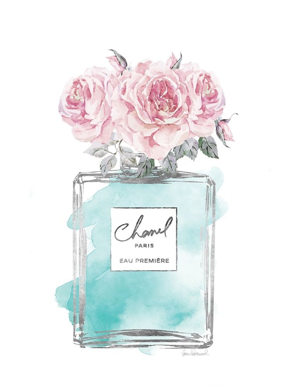 Silver Perfume and Flowers VI Poster Print by Amanda Greenwood # AGD115461
